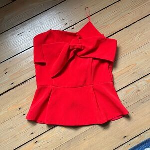 Adelyn Rae Red Bow Detail Top